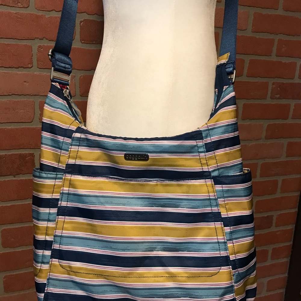 Baggallini tropical stripe hobo crossbody bag